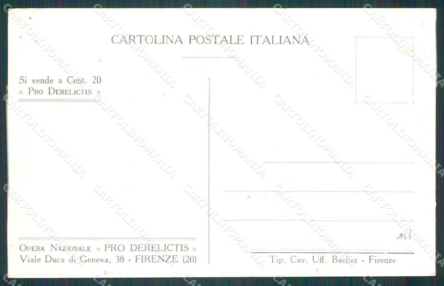 Firenze Città Opera Nazinale Pro Derelictis cartolina WX0499 – retro