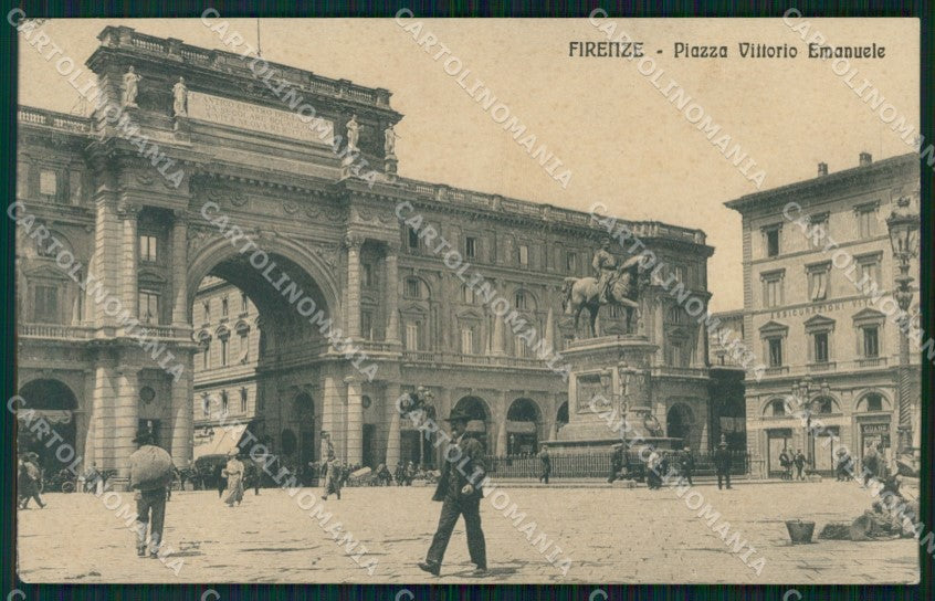 Firenze Città Piazza Vittorio Emanuele cartolina WX0502 – fronte