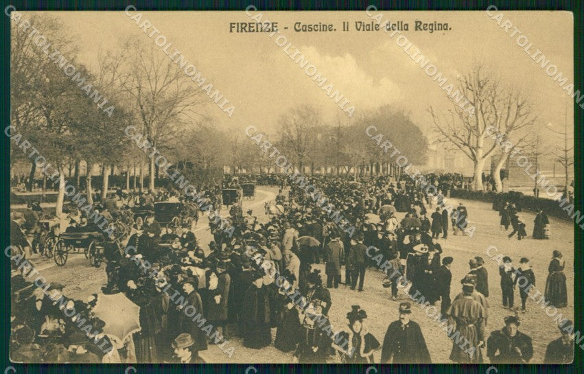 Firenze Città Cascine Viale della Regina Carrozze cartolina WX0506 – fronte