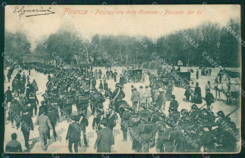 Firenze Città Cascine Piazza del Re Militari cartolina WX0507 – fronte