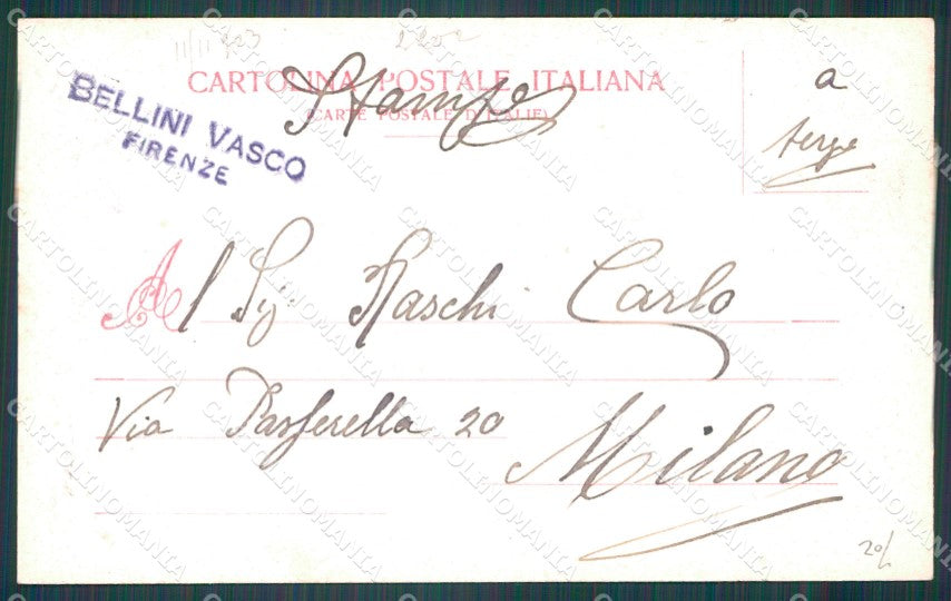 Firenze Città Piazza dell'Unità Carrozza cartolina WX0519 – retro