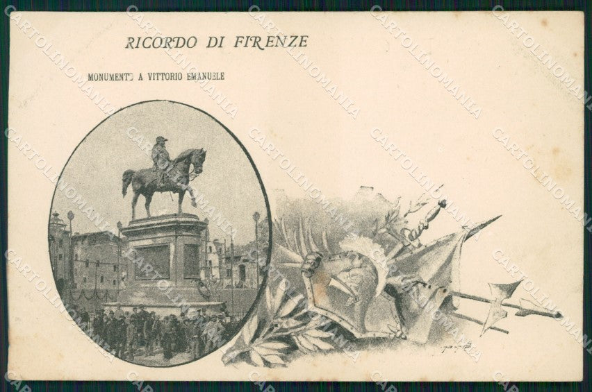 Firenze Città Monumento Vittorio Emanuele Savoia MACCHIE cartolina WX0520 – fronte