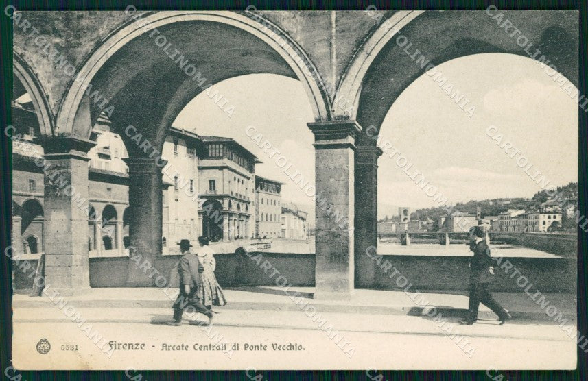 Firenze Città Ponte Vecchio SCOLLATA PIEGA cartolina WX0521 – fronte