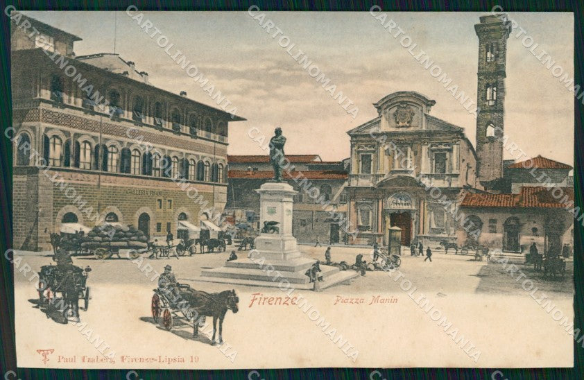 Firenze Città Piazza Manin Carrozze cartolina WX0522 – fronte