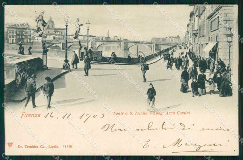 Firenze Città Ponte Santa Trinità cartolina WX0529 – fronte