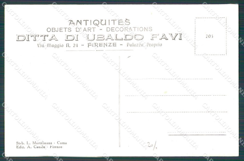 Firenze Città Antichità Ubaldo Favi cartolina WX0531 – retro
