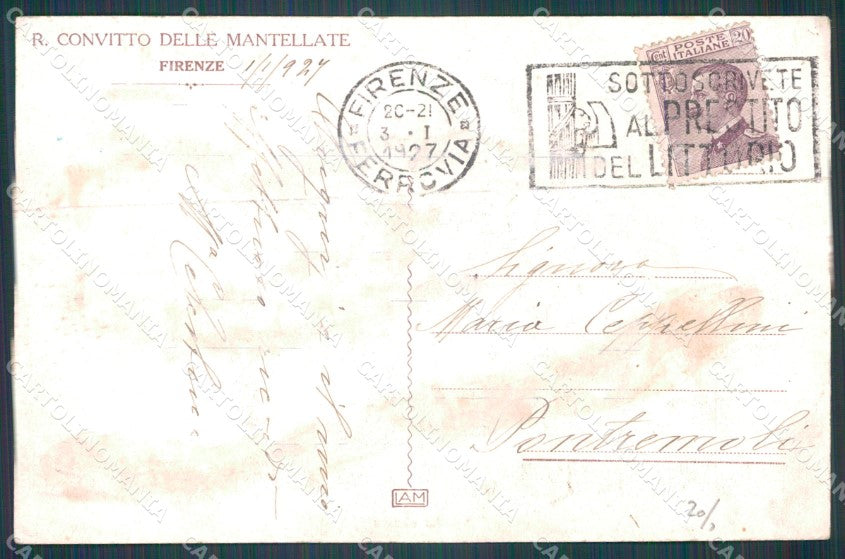 Firenze Città Convitto Le Mantellate COLLA cartolina WX0549 – retro