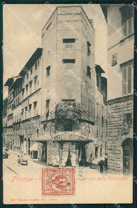 Firenze Città Portico delle Colonnine PIEGHINA cartolina WX0554 – fronte