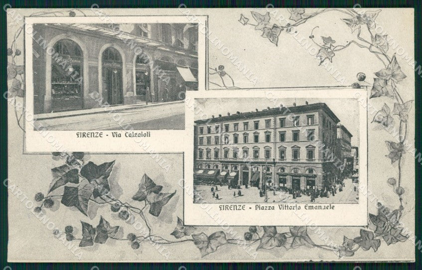 Firenze Città Via Calzaiuoli Pasticceria Galli PIEGHINA cartolina WX0559 – fronte
