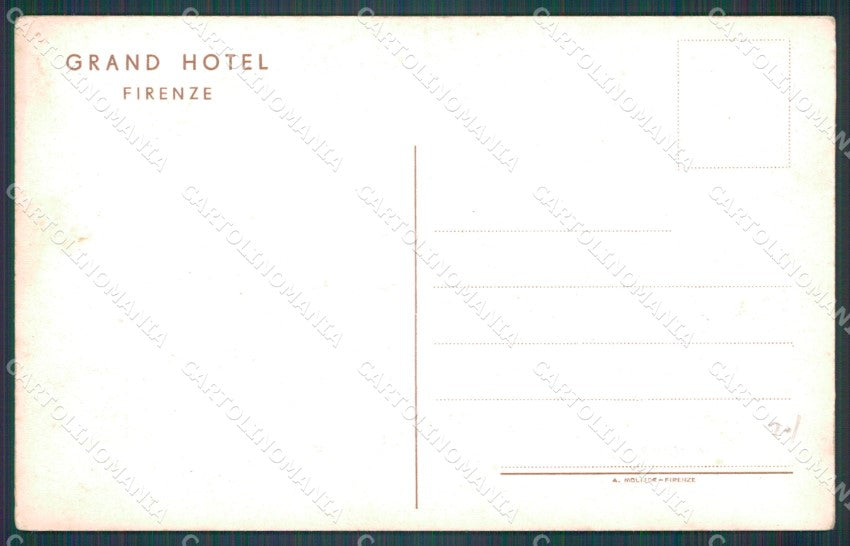 Firenze Città Grand Hotel Auto cartolina WX0570 – retro
