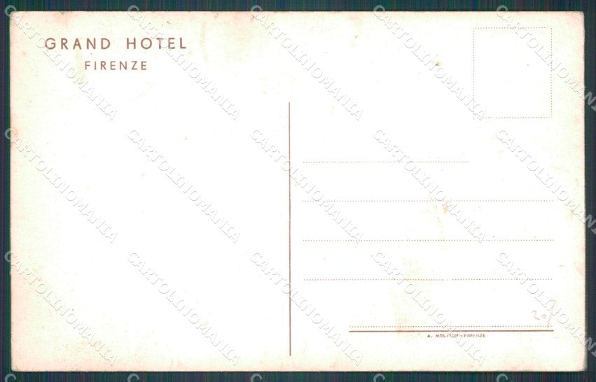 Firenze Città Grand Hotel Auto PIEGHINA cartolina WX0571 – retro