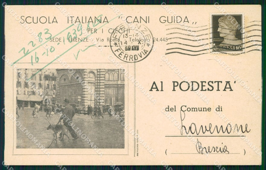 Firenze Città Scuola Italiana Cani Guida Pubblicitaria cartolina WX0577 – fronte