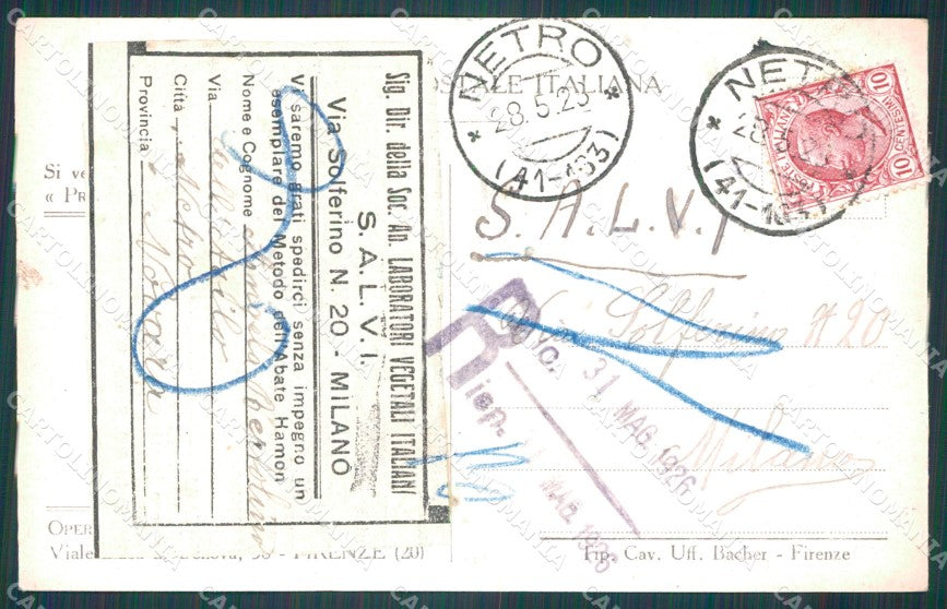 Firenze Città Opera Nazinale Pro Derelictis cartolina WX0595 – retro