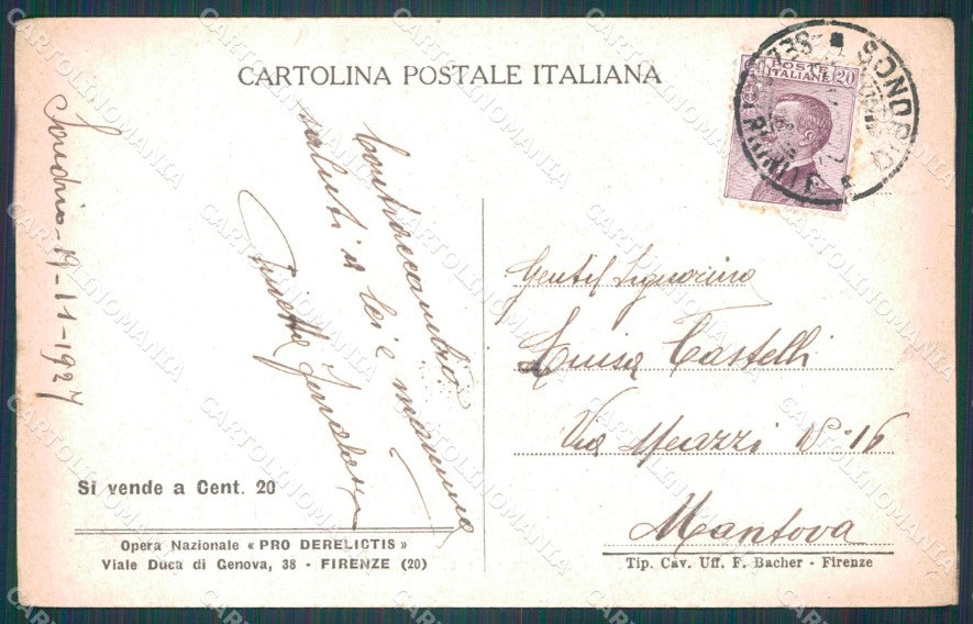 Firenze Città Opera Nazinale Pro Derelictis PIEGA cartolina WX0596 – retro