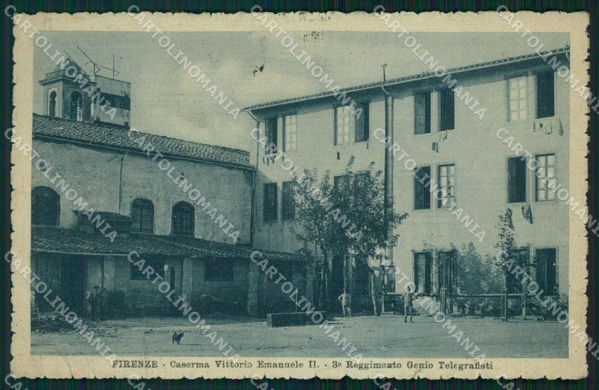 Firenze Città Caserma Vittorio Emanuele II Militari PIEGA cartolina WX0597 – fronte