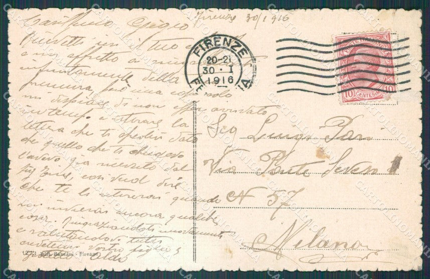 Firenze Città Caserma Vittorio Emanuele II Militari PIEGA cartolina WX0597 – retro