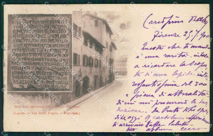 Firenze Città Memoria del Giubileo 1300 PIEGHINE cartolina WX0606 – fronte