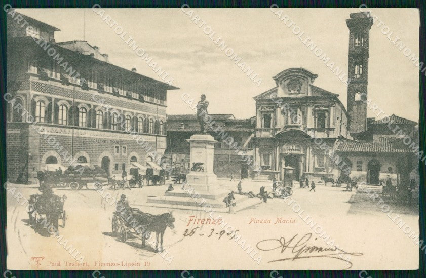 Firenze Città Piazza Manin Carrozze cartolina WX0607 – fronte