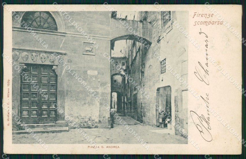 Firenze Città Piazza Sant'Andrea Scomparsa cartolina WX0608 – fronte