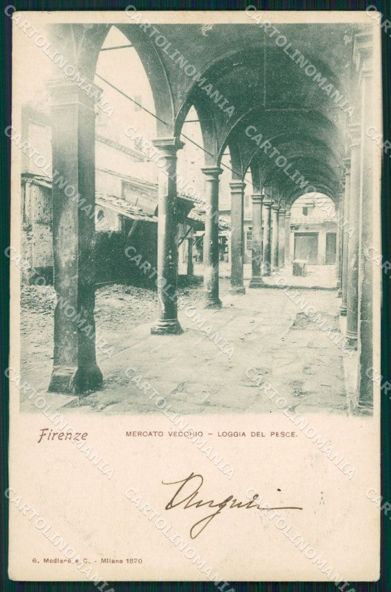 Firenze Città Loggia del Pesce Mercato Vecchio cartolina WX0609 – fronte