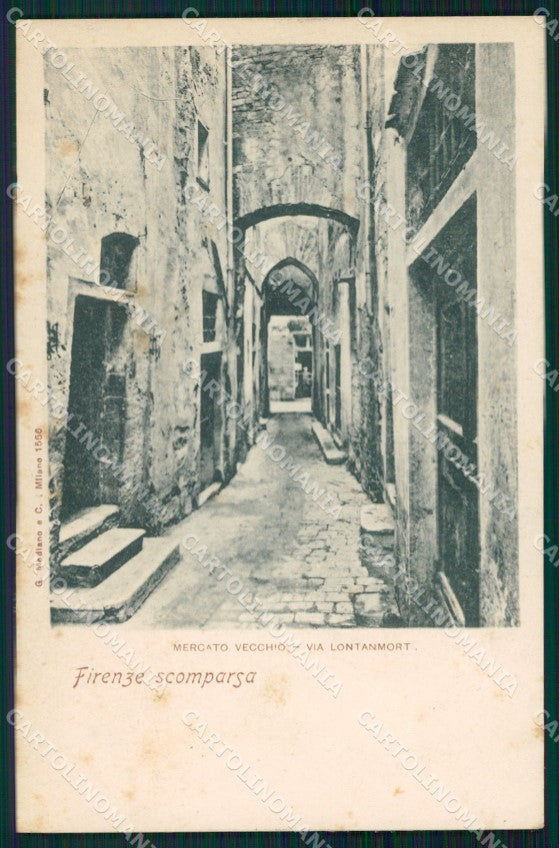 Firenze Città Mercato Vecchio Scomparsa cartolina WX0612 – fronte