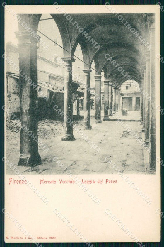 Firenze Città Loggia del Pesce Mercato Vecchio cartolina WX0614 – fronte