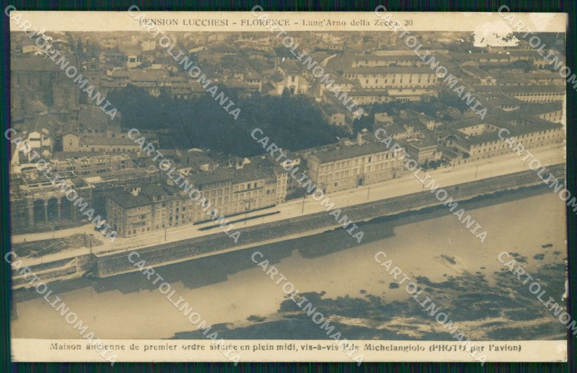 Firenze Città Pensione Lucchesi Lungarno Zecca ABRASA Foto cartolina WX0624 – fronte