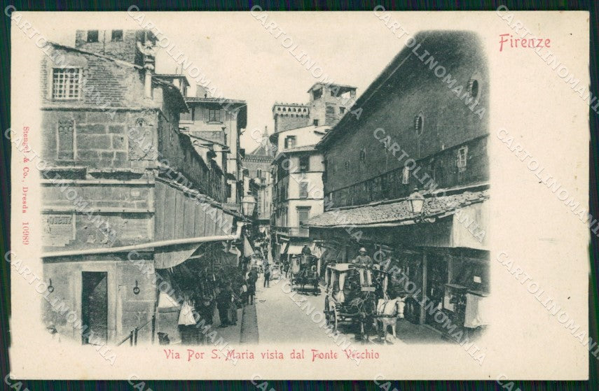 Firenze Città Ponte Vecchio Carrozze cartolina WX0634 – fronte