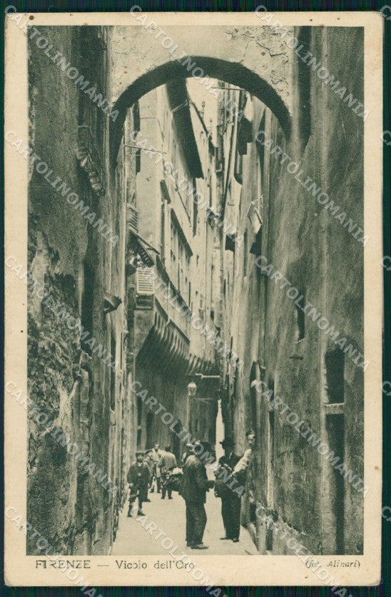Firenze Città Vicolo dell'Oro ABRASA PIEGA cartolina WX0640 – fronte