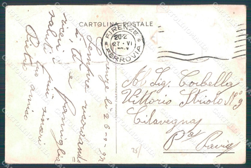 Firenze Città Vicolo dell'Oro ABRASA PIEGA cartolina WX0640 – retro