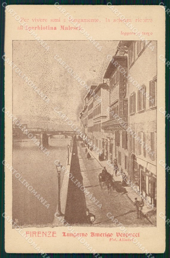 Firenze Città Lungarno Amerigo Vespucci cartolina WX0644 – fronte