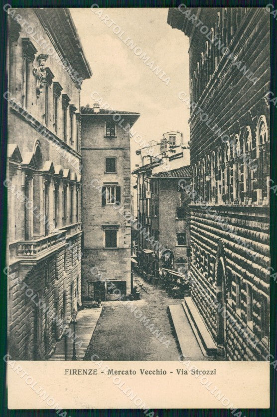 Firenze Città Via Strozzi Mercato Vecchio cartolina WX0647 – fronte