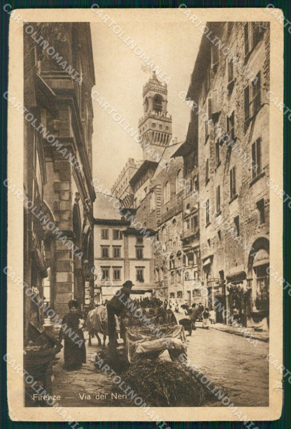 Firenze Città Via dei Neri PIEGHE cartolina WX0649 – fronte
