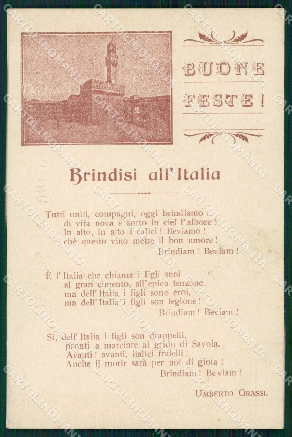 Firenze Città Cartolina del Soldato Buone Feste Umberto Grassi cartolina WX0650 – fronte