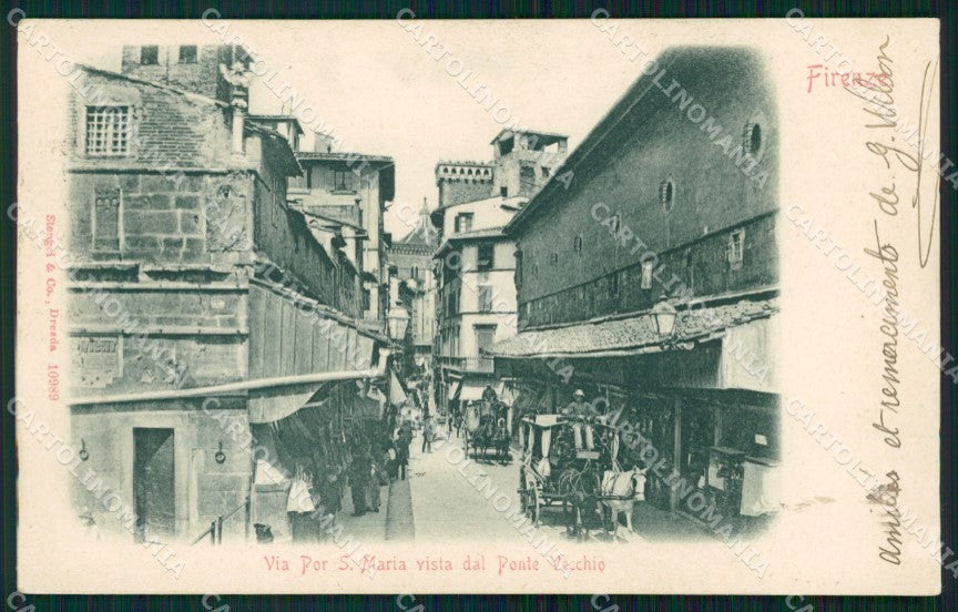 Firenze Città Via Porta Santa Maria dal Ponte Vecchio cartolina WX0658 – fronte