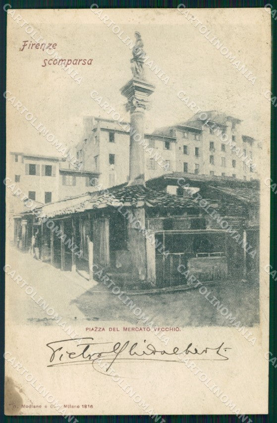 Firenze Città Piazza Mercato Vecchio Scomparsa cartolina WX0668 – fronte