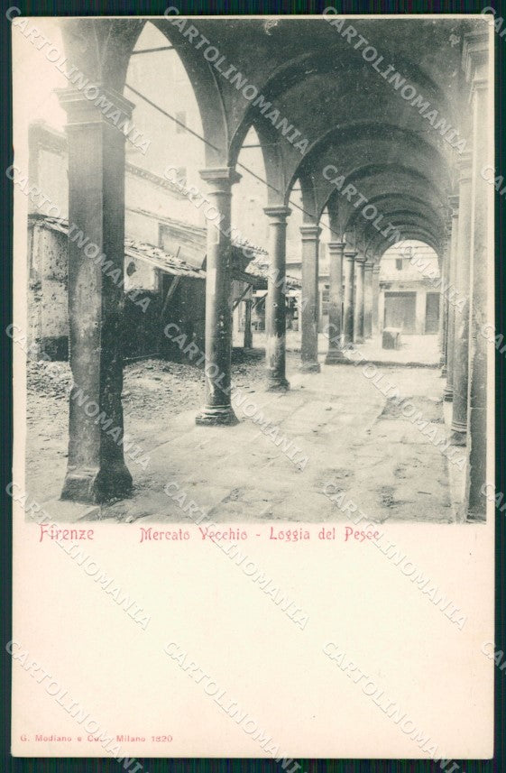 Firenze Città Loggia del Pesce Mercato Vecchio Scomparsa cartolina WX0670 – fronte