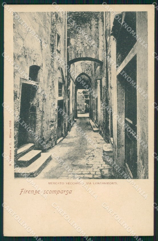 Firenze Città Mercato Vecchio Scomparsa cartolina WX0674 – fronte