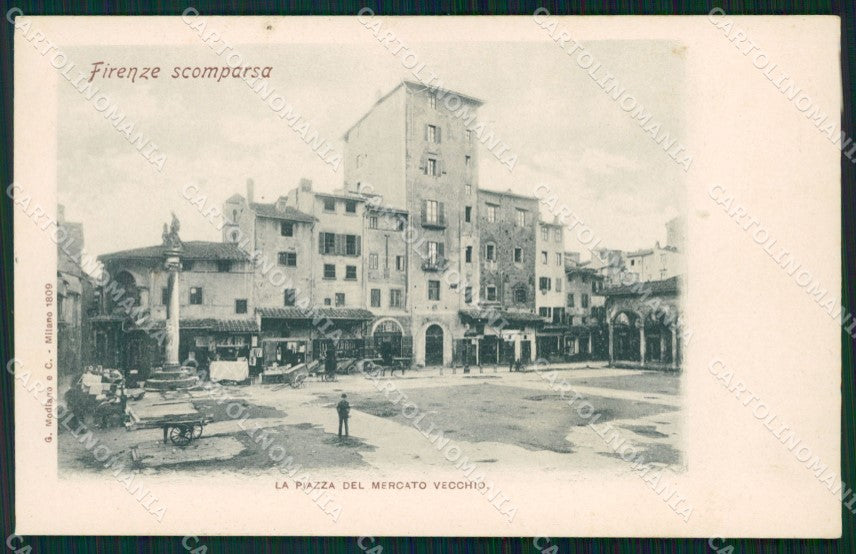 Firenze Città Piazza Mercato Vecchio Scomparsa cartolina WX0675 – fronte