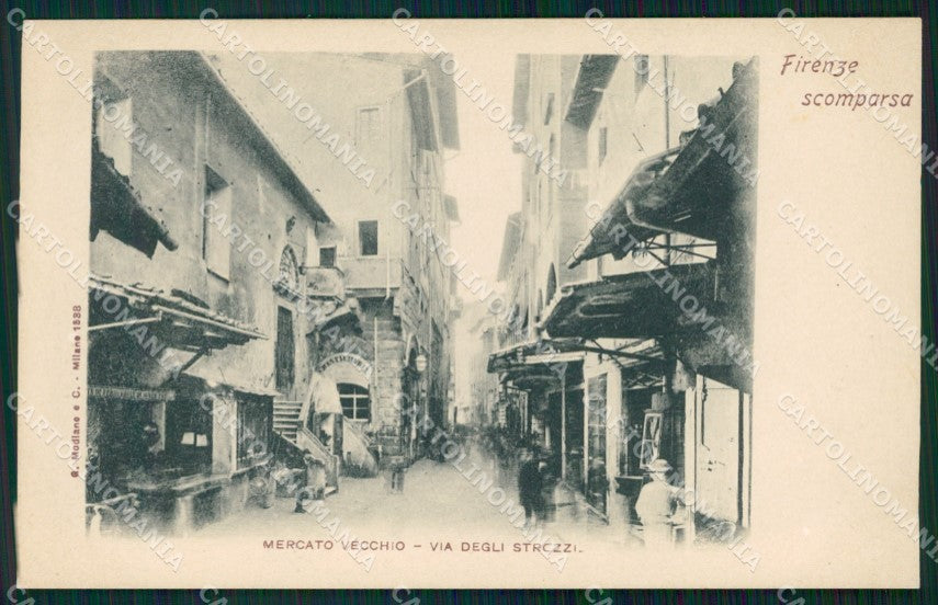 Firenze Città Mercato Vecchio Scomparsa cartolina WX0676 – fronte