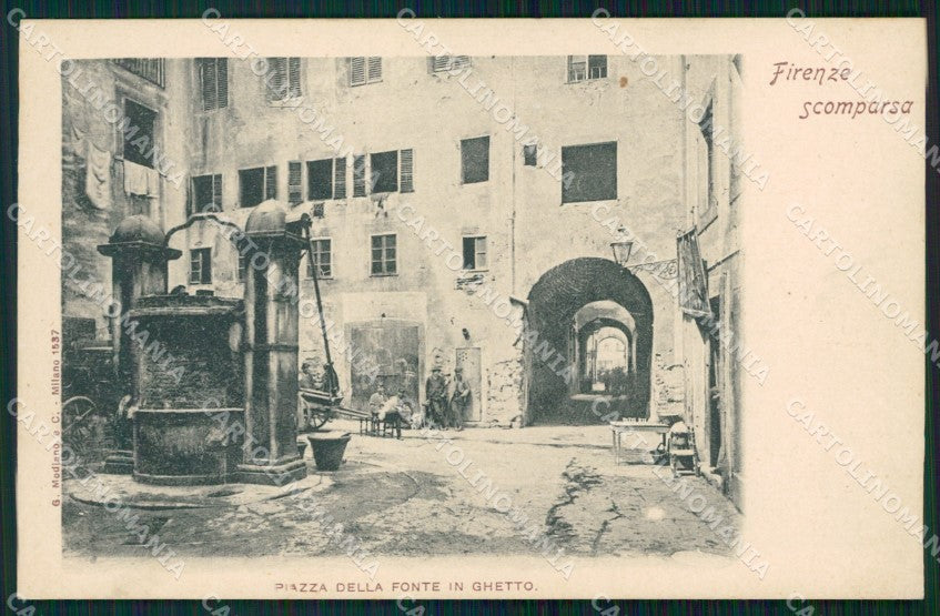 Firenze Città Piazza della Fonte in Ghetto Scomparsa cartolina WX0678 – fronte