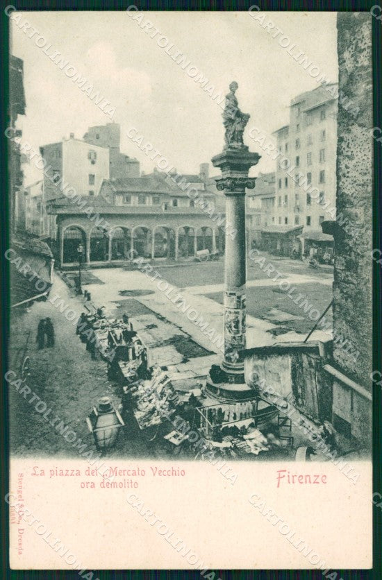 Firenze Città Piazza Mercato Vecchio Scomparsa cartolina WX0684 – fronte