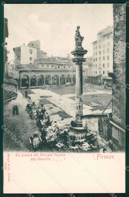 Firenze Città Piazza Mercato Vecchio Scomparsa cartolina WX0686 – fronte