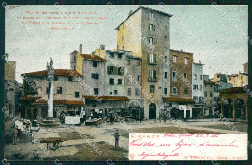 Firenze Città Loggia del Pesce Mercato Vecchio Scomparsa cartolina WX0687 – fronte