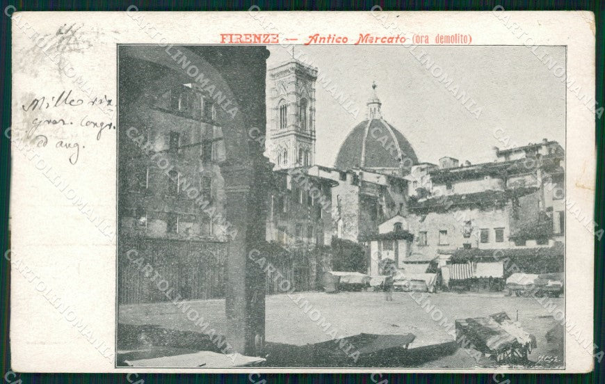 Firenze Città Antico Mercato Scomparsa cartolina WX0688 – fronte