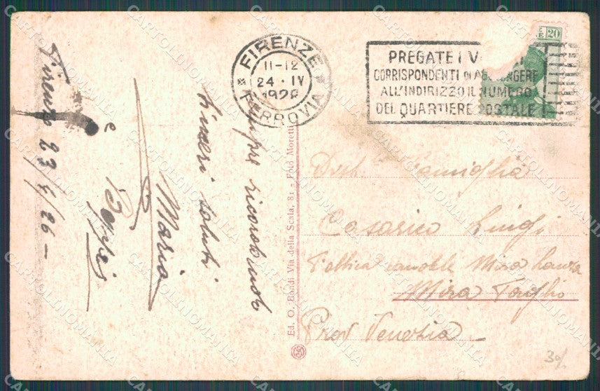 Firenze Città Caserma del Genio Militari PIEGHE cartolina WX0710 – retro