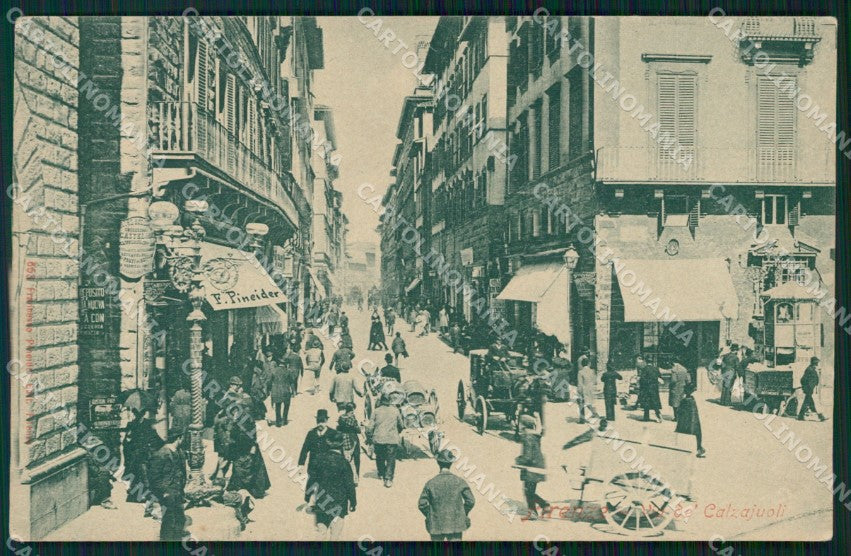 Firenze Città Via Calzaiuoli Carretti cartolina WX0725 – fronte