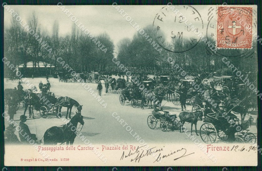 Firenze Città Cascina Piazzale del Re Carrozze cartolina WX0727 – fronte
