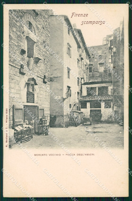 Firenze Città Mercato Vecchio Scomparsa cartolina WX0731 – fronte