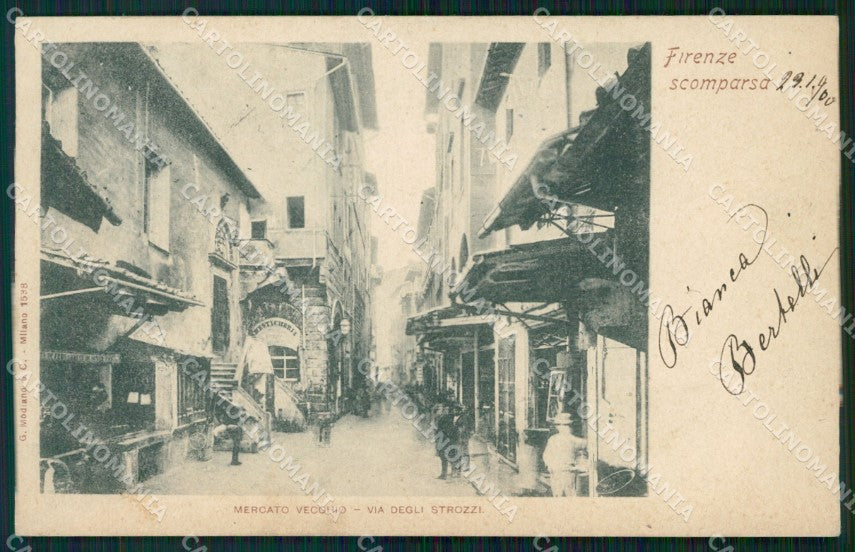 Firenze Città Mercato Vecchio Scomparsa MACCHIA cartolina WX0733 – fronte